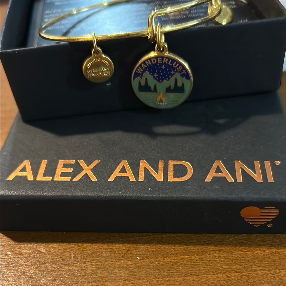 Alex and Ani Gold Wanderlust Charm Bracelet